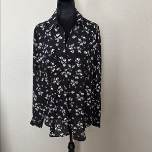 Floral Black Blouse